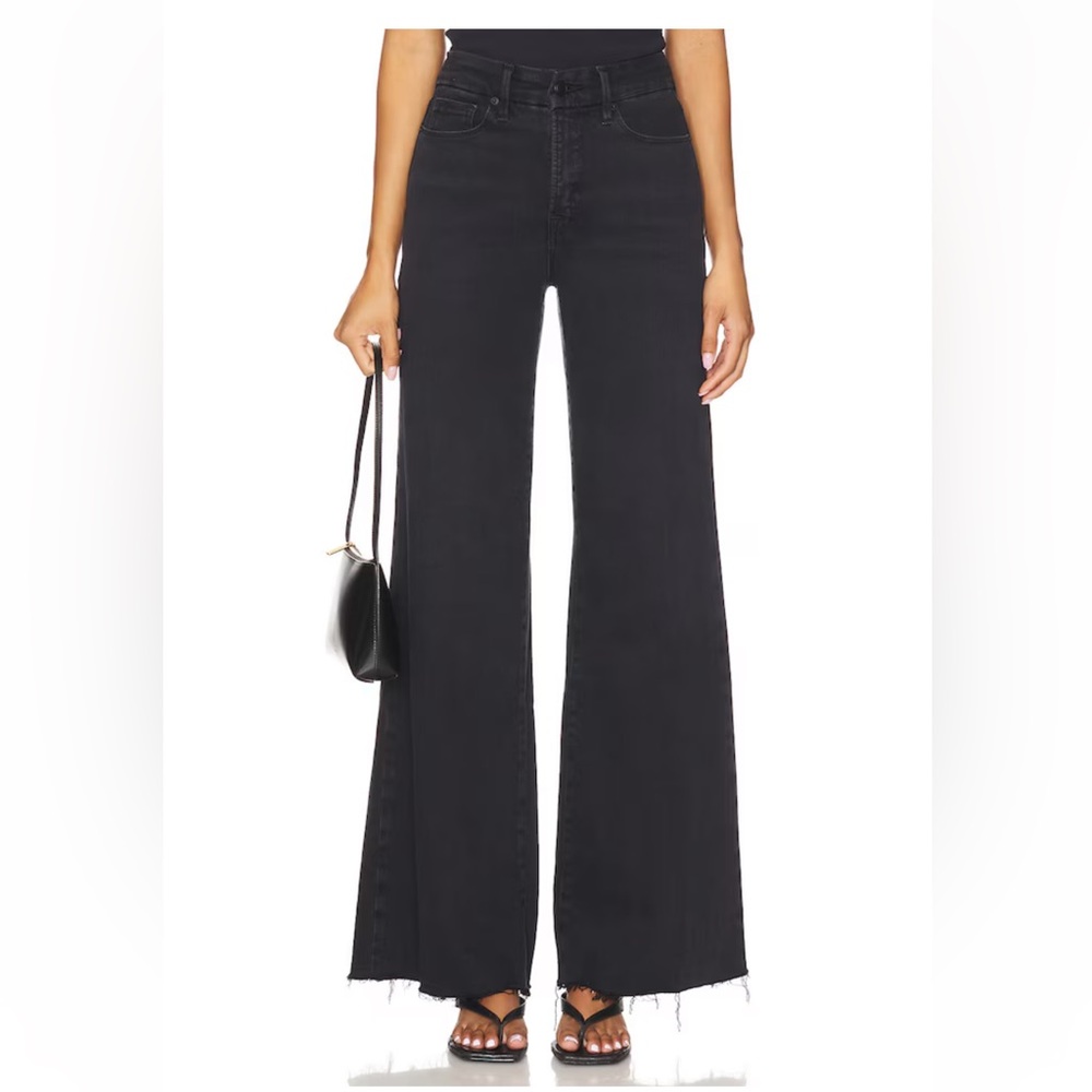 Good American Soft Tech Good Petite Palazzo Jeans (MISSING FRONT BUTTON)